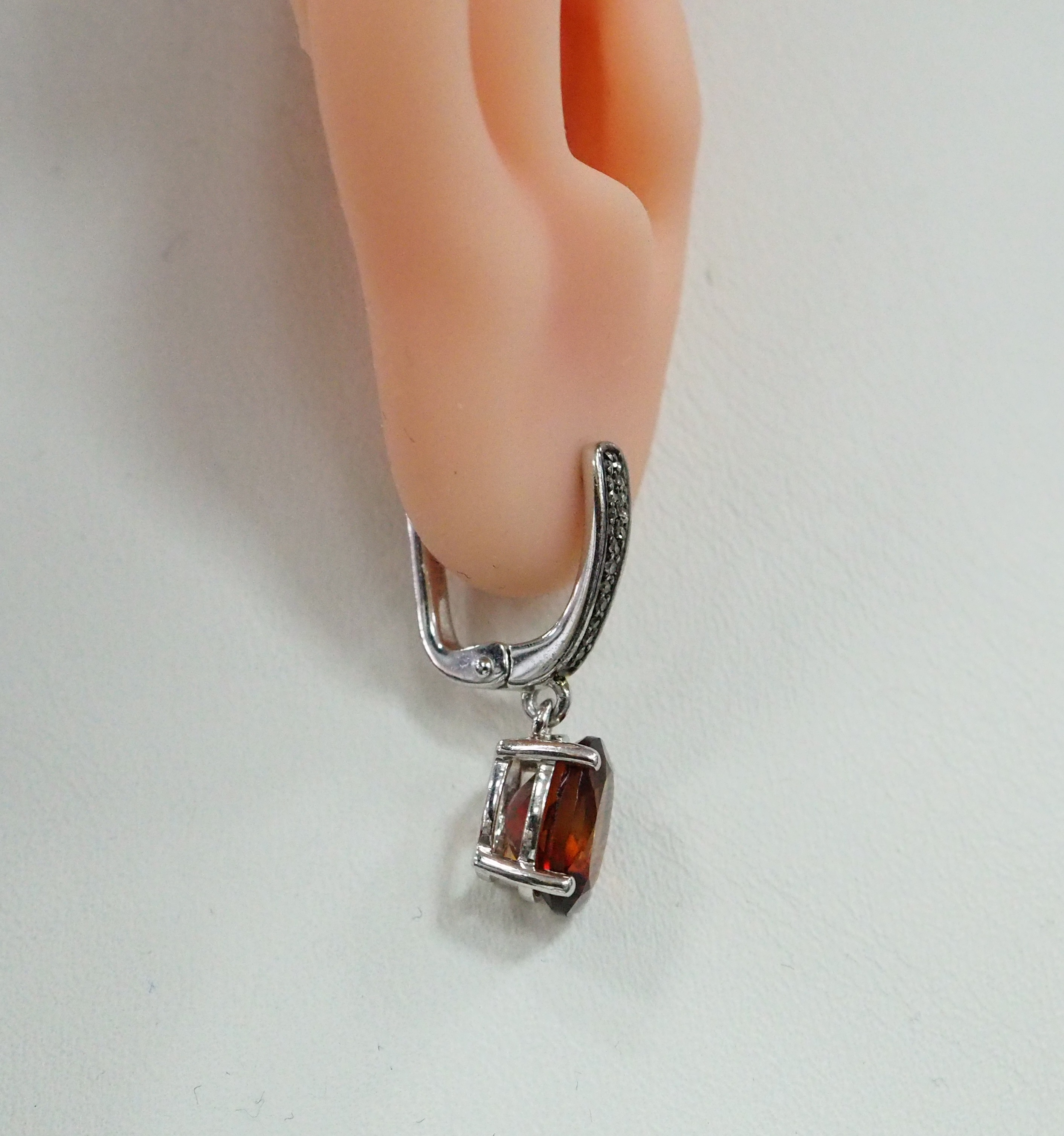 Серебряные серьги с цитринами Мадейра